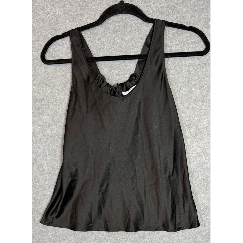 Victoria Secret Black Satin Y2K Sleeveless Blouse Bow Back Whimsigoth Coquette